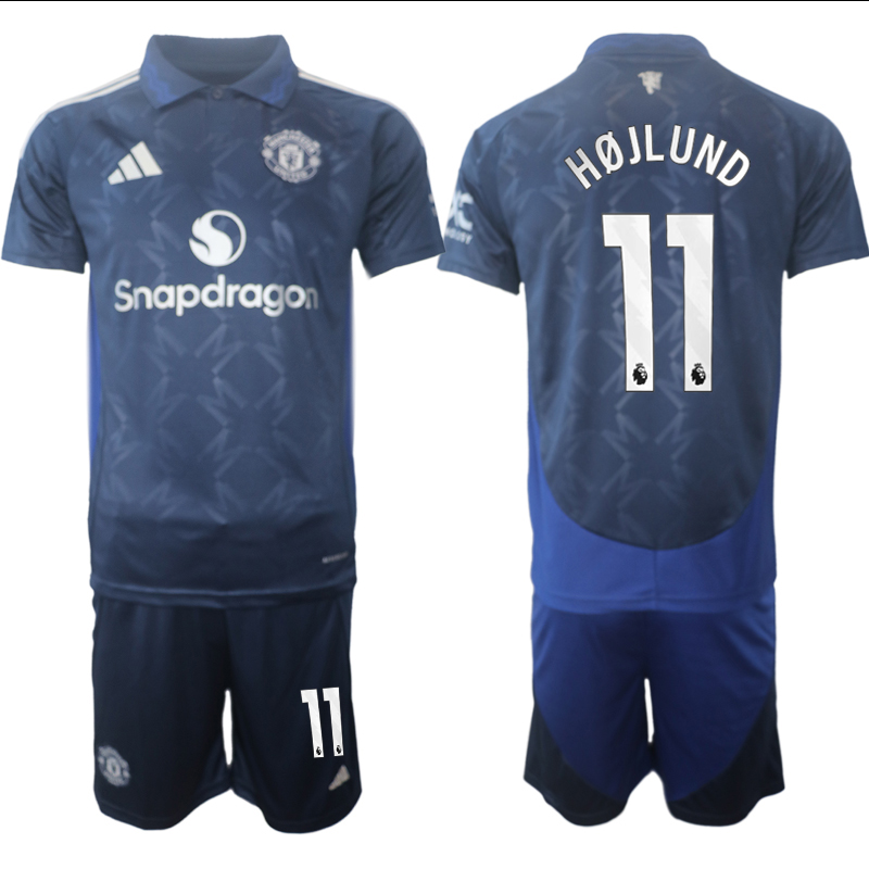 Men 2024-2025 Club Manchester United away blue #11 Soccer Jersey->->Soccer Club Jersey